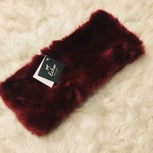 NWT- Echo NY Port Red Faux Fur Scarf / Neckwarmer